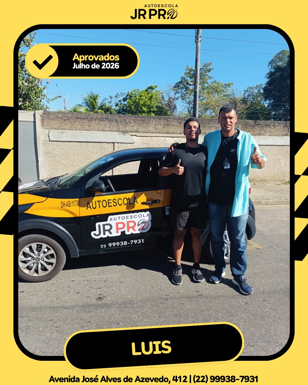 Foto de Luis na Autoescola JR PRO